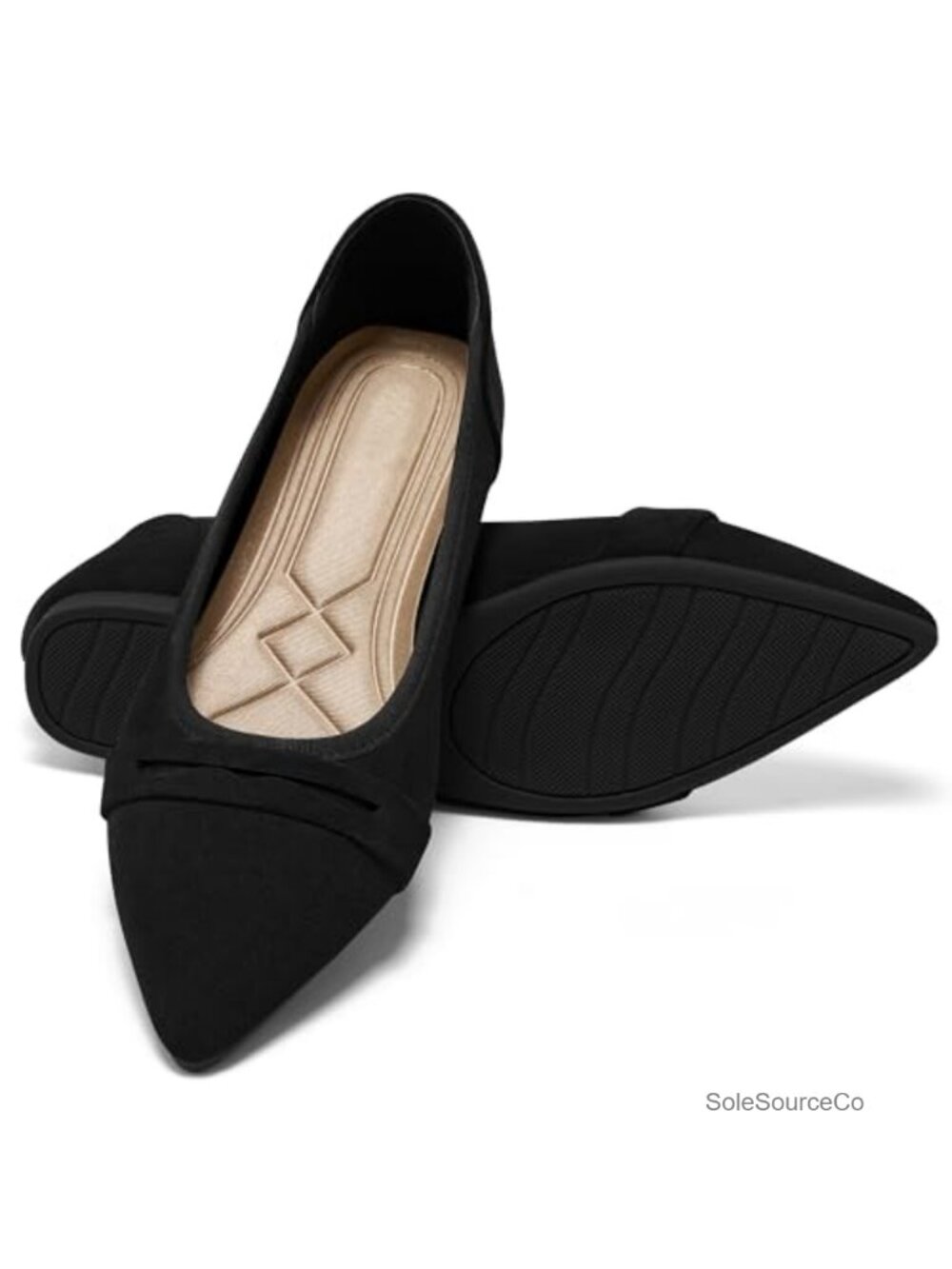 Women's Pointed Toe Faux Suede Flats Business Casual Shoes Slip-On Loafers